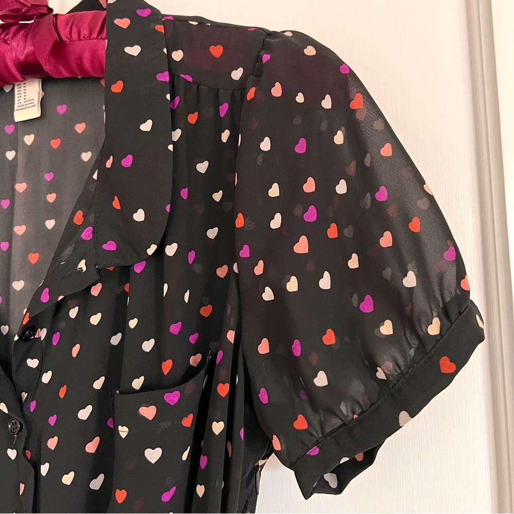 NWOT Heart Print Midi Dress